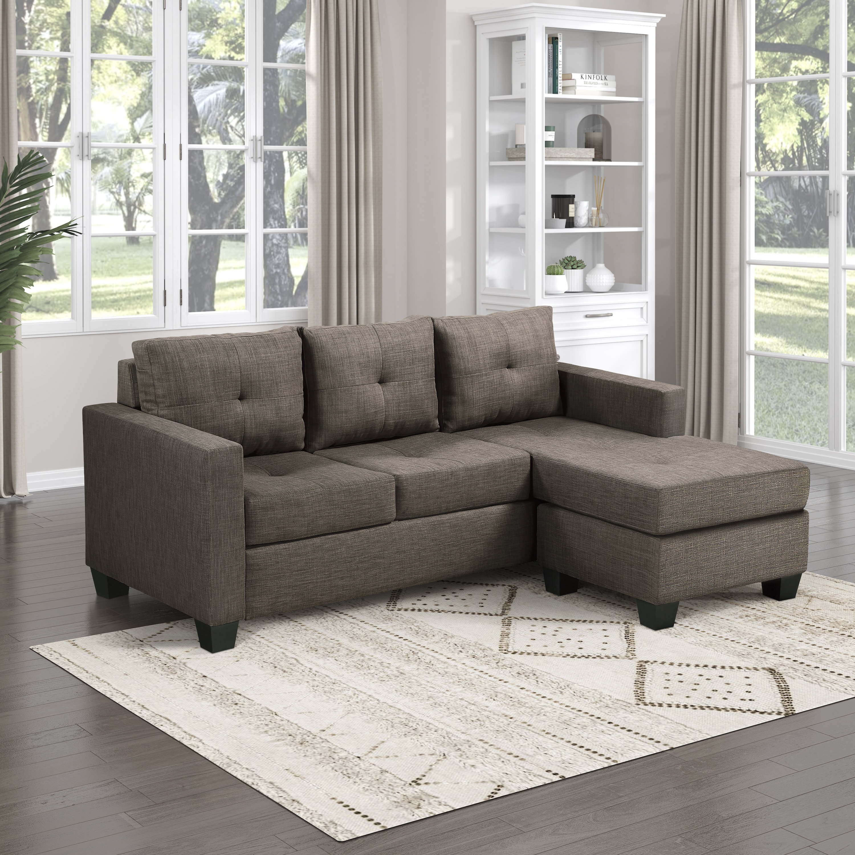 Latitude Run® 78" Reversible Contemporary Sofa Chaise Sectional ...
